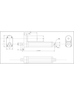Kompaktowy siłownik elektryczny REMORE RE807A 24V IP65 – przemysłowy siłownik liniowy 50mm i 1000 N, tłok ze stali nierdzewnej. 2